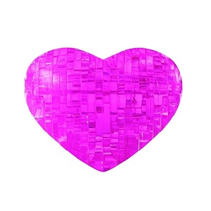 bepuzzled original 3d crystal puzzle - heart pink - fun yet challenging brain teaser that will test your skills and imagination for ages 12