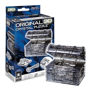 bepuzzled original 3d crystal puzzle - treasure chest black
