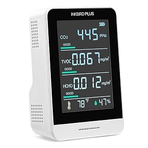 bequest air quality monitor indoor co2 meter accurate tester for co2 hcho tvoc temperature and relative humidity