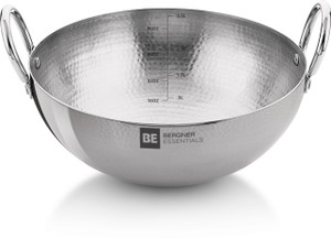 bergner be kadhai 26 cm diameter 3 l capacity stainless steel induction bottom