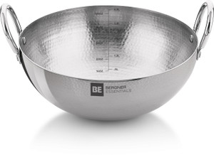 bergner be bergner essentials kadhai 28 cm diameter 42 l capacity stainless steel induction bottom