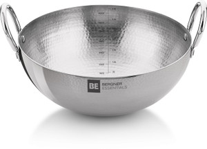 bergner essentials kadhai 32 cm diameter 65 l capacity stainless steel induction bottom