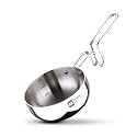 BERGNER BE Essentials Tri-Ply Stainless Steel 10cm (300ml) Tadka Pan, for Spice Tempering/Seasoning, Long Wire Handle, Smooth Finished Surface, Induction Bottom and Gas Stove Friendly