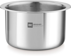 bergner be bergner essentials triply induction bottom topebhagonapatila 15 l capacity 16 cm diameter triply stainless steel induction bottom