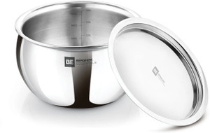 bergner be essentials triply induction bottom belly shape 20cm rice handi 4 l with lid triply stainless steel induction bottom