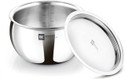 BERGNER BE Essentials Triply Induction Bottom Belly Shape 20cm Rice Handi 4 L with Lid (Triply, Stainless Steel, Induction Bottom)