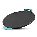BERGNER Eco Cast Iron 30cm Dosa Tawa, Pre-Seasoned, Large Loha Tawa for Dosa, Even Heat Distributor, Retains Heat to Enhance Flavor, Comes with Silicone Sleeve - Induction Base and Gas Stove Ready