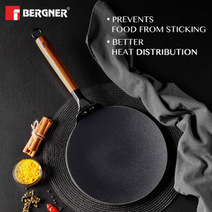 BERGNER Odin Cast Iron Tawa with Wooden
