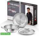 BERGNER Tripro Triply Stainless Steel 3 pcs Induction Bottom Cookware Set (Triply, 3 - Piece)