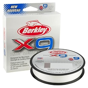 berkley x9 braided fishing line 10lb break strength 164 yd crystal color filler spool 1 ct