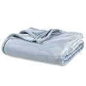 Berkshire Blanket Classic VelvetLoft® Solid Bed Blanket, Twin Size Bed Blanket, Lightweight Soft Fuzzy Plush Blanket for Bed and Couch, Polar Blue, 60x92 Inches