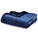 Berkshire Blanket Classic VelvetLoft® Solid Bed Blanket King Size, Lightweight Soft Fuzzy Plush Blanket for Bed and Couch, Dress Blues, 90x108 Inches