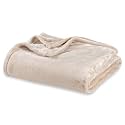 Berkshire Blanket Classic VelvetLoft® Solid Bed Blanket Queen Size, Lightweight Soft Fuzzy Plush Blanket for Bed and Couch, Grain, 90x90 Inches