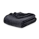 Berkshire Blanket Classic VelvetLoft® Solid Bed Blanket,King Size Bed Blanket,Lightweight Soft Fuzzy Plush Blanket for Bed and Couch,Black,90x108 Inches