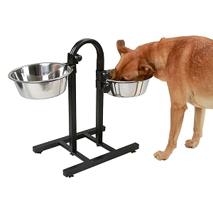 berlin39s pets elevated adjustable elevated pet feeder raised dog bowls dog feeding station h-base double bowl stand two stainless steel removable bowls set of 2x400ml u shape 1600ml8 x10x6 cm