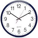 Bernhard Products Navy Wall Clock, Silent Non Ticking - 16 Inch Extra Large Quality Quartz Battery Operated Round Easy to Read Home/Office/Business/Kitchen/Classroom/School Clocks