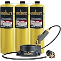 Bernzomatic FirePoint Creator Tool, Precision Flame Hand Torch for use with Bernzomatic MAP-Pro or Propane Fuel (Firepoint Tool + 3 MAP Pro Cylinders)