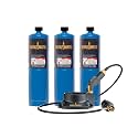 Bernzomatic FirePoint Creator Tool, Precision Flame Hand Torch for use with Bernzomatic MAP-Pro or Propane Fuel (Firepoint Tool + 3 Propane Cylinders)