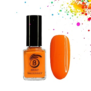 beromt nail polish glossy finish tangy orange neon 10ml