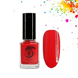 beromt red alert neon nail polish vegan-friendly non-toxic safe fast dry nail art gel effect smooth texture lustrous best high-shine bright neon nail polish 10ml-8004