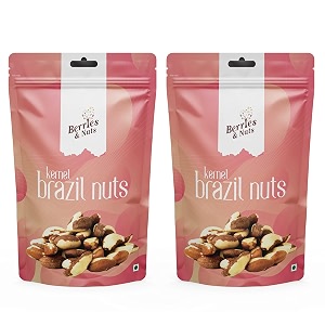 berries and nuts premium jumbo brazil nuts 400 grams  selenium rich  2 pack of 200 grams