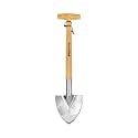 Berry&Bird Perennial Spade, 21.6''Long Trowel for Gardening Root Cutting Tool with Sharp Stainless Steel Blade, Wooden Handle Small Shovel Hand Edger Garden Tool for Planting, Digging & Transplanting
