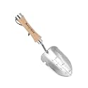 Berry&amp;Bird Weeding Trowel, Multi- Use Hand Shovel with Serrated Blade Stainless Steel Garden Trowel Plus Size Potting Trowel with Wooden Handle for Transplanting, Digging, Measuring, Cutting Roots