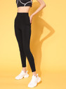 Berrylush Printed Women Black Tights