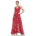 Berrylush Red Solid V Neck Maxi Dress