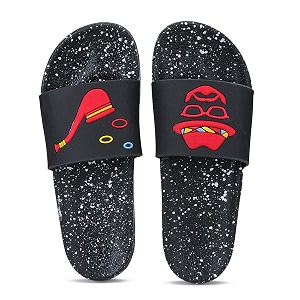 BERSACHE Men Black Casual SlipperFlipflop