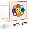 BESGEER 29.5”x29.5” Wooden Rug Tufting Frame for Tufting Gun