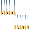 Gold Plated, Stainless Steel 12Pcs Round Dinner Spoons, for Soup, Grain,Milk,Dessert,Tea,Coffee (Gold Blue) Dinner Set