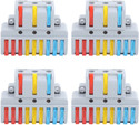 Besillia Wire Nut Connectors Conductor Push in Terminal (4pcs, 3 to 9 inline, Multi) Lever Wire Connector (Multicolor, Pack of 4)