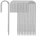 Besitu 12 Inch Ground Stakes Heavy Duty J Hook 30-Pack Metal Spikes Galvanized Ground Hooks Anchors Rebar Ground Stakes for Fence Tent Gazbo Bounce House and Outdoor Decorations Inflatables