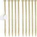 Besitu 16 Inch Rebar Stakes 1/2 Inch Diameter Galvanized Steel Ground Anchors Heavy Duty Anchoring Spikes for Speed Bump, Parking Curb and Tent (10 Pack)