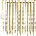 Besitu 16 Inch Rebar Stakes (20 Pack) 1/2 Inch Diameter Galvanized Steel Ground Anchors Heavy Duty Anchoring Spikes for Speed Bump, Parking Curb and Tent