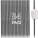 Besitu 16 inches Rebar Stakes Heavy Duty (34-Pack) Metal Spikes for Concrete Timber, Garden Plant, Straight Steel Stakes for Tent, 3/8" Thickness Ground Anchors with Chisel Point End, Black