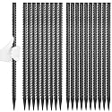 Besitu 24 Inches Straight Rebar Stakes(20-Pack), 1/2" Diameter Steel Metal Stakes for Garden with Chisel Point End Heavy Duty Ground Anchors for Landscape, Concrete Form, Camping &amp; Trapping Black