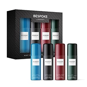 bespoke london minis39 galore set 4x50ml body fragrance pocket fragrance for men long lasting body spray uk39s no1 gift set - fresh