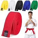 BESPORTBLE 6Pcs Assorted Color Cotton Karate Belts - Taekwondo Martial Arts Belts for Training and Competitions, 86.61 Inch