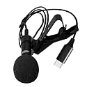 BESPORTBLE Mini Lavalier Microphone with Clip, Type C Connector, Black