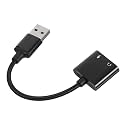 External USB Sound Card Adapter for PC and Phone, Black