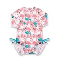 BesserBay Baby Girl Swimsuit UPF 50+ Long Sleeve Zipper Snaps Bottom One Piece Rash Guard 0-36 Months