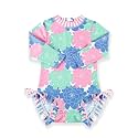 BesserBay Baby Girl Swimsuit UPF 50+ Long Sleeve Zipper Snaps Bottom One Piece Rash Guard 0-36 Months