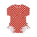 BesserBay Baby Girl Swimsuit UPF 50+ Long Sleeve Zipper Snaps Bottom One Piece Rash Guard 0-36 Months
