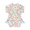 BesserBay Baby Girl Swimsuit UPF 50+ Long Sleeve Zipper Snaps Bottom One Piece Rash Guard 0-36 Months