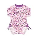 BesserBay Baby Girl Swimsuit UPF 50+ Long Sleeve Zipper Snaps Bottom One Piece Rash Guard 0-36 Months