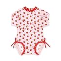 BesserBay Baby Girl Swimsuit UPF 50+ Long Sleeve Zipper Snaps Bottom One Piece Rash Guard 0-36 Months