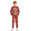 BesserBay Boys Funny Ugly Christmas 2 Piece Set with Graphic Sweatshirt and Pants 4-14 Years