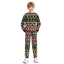 BesserBay Boys Funny Ugly Christmas 2 Piece Set with Graphic Sweatshirt and Pants 4-14 Years